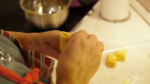 Rolls stuffing mince Beef. Chef preparing Bun with meet at home. Homemade dishes Stock Footage 129457433