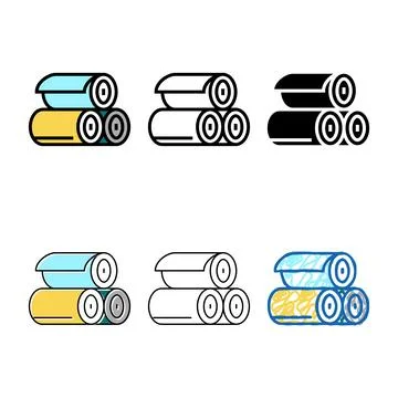 Rolls of textile color icon vector modern Stock Illustration