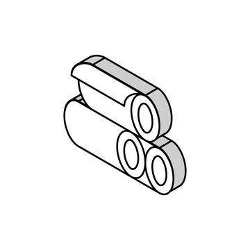 Rolls of textile isometric icon vector illustration Stock Illustration