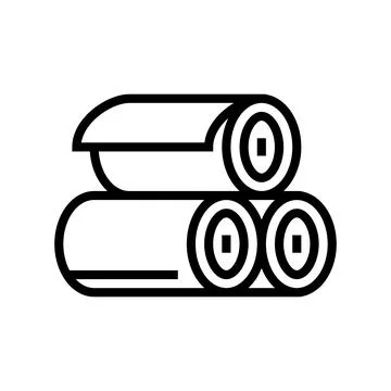 Rolls of textile line icon vector illustration Stock Illustration