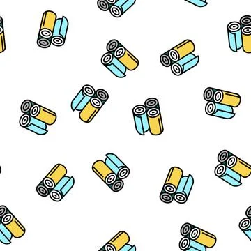 Rolls of textile vector seamless pattern Stock Illustration