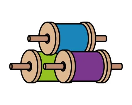 Rolls of thread for kite Stock Illustration