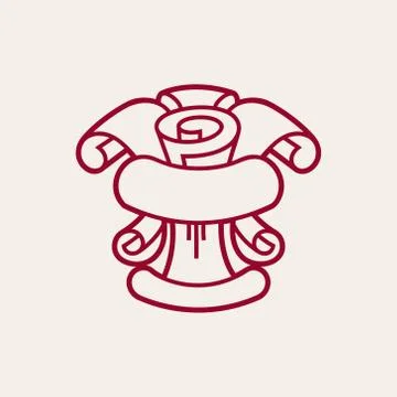 Rolls wallpaper sign Stock Illustration