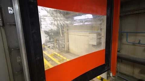 The rolls of white paper are moved along the conveyor belt to the warehouse Video stock 302065680