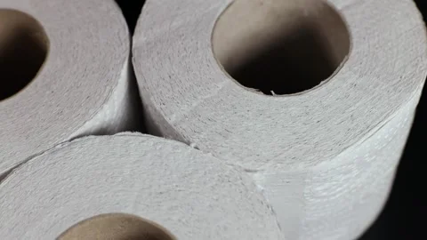 Rolls of white soft multi-layered toilet paper, toilet accessories Stock Footage 226829880