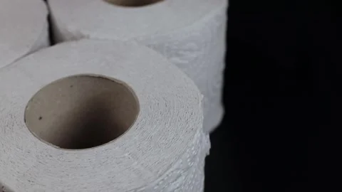Rolls of white soft multi-layered toilet paper, toilet accessories Stock Footage 226830606