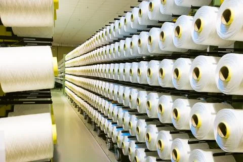 Rolls of white thread Stock Photos