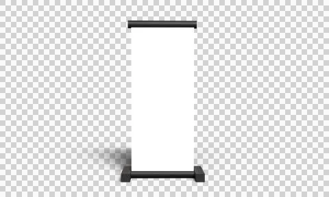 Rollup banner object mockup empty blank blank sign symbol advertisement mar.. Illustrazione stock