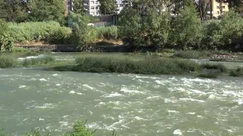 Roma, DROUGHT TIBER ROME, MCH TEVERE SICCITA'  PONTE MILVIO Video stock 202276341