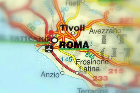 Roma on a map Stock Photos
