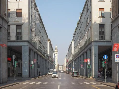 Via Roma Turin Stock Photos