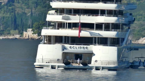 Roman Abramovich's Yacht Eclipse Video stock 148708698
