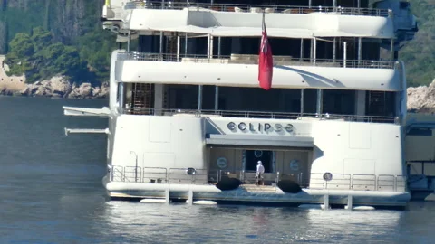 Roman Abramovich's Yacht Eclipse Video stock 148711609