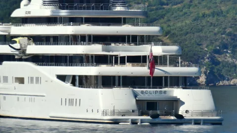 Roman Abramovich's Yacht Eclipse Video stock 148723566