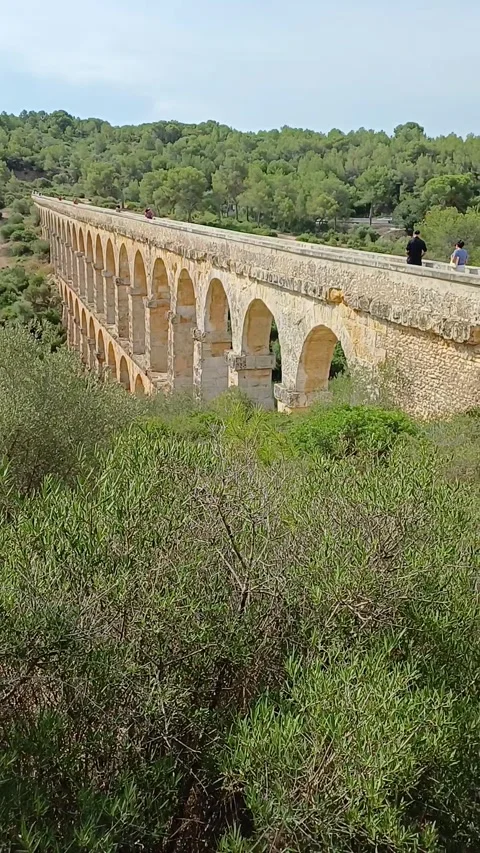 Roman ancient Devil bridge Spain Stock Footage 282714337