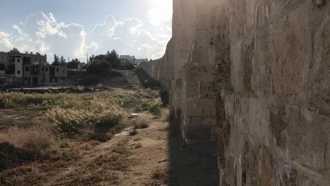 Roman Aqueduct in Larnaca from the back side Stock-Footage 89721483