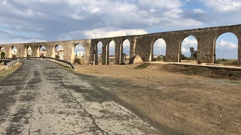 Roman Aqueduct in Larnaca Stock Footage 89685097