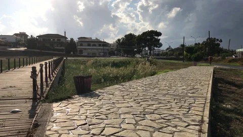 Roman Aqueduct in Larnaca Stock Footage 89700777