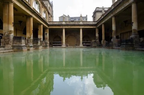 Roman Baths ancient spa, Bath, England Stock Photos
