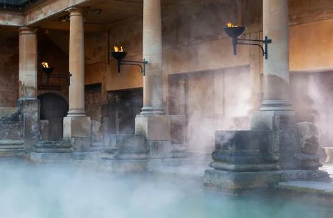 Roman baths in bath, uk Stock Photos