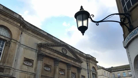Roman Baths in the City of Bath Stock Footage 122240498