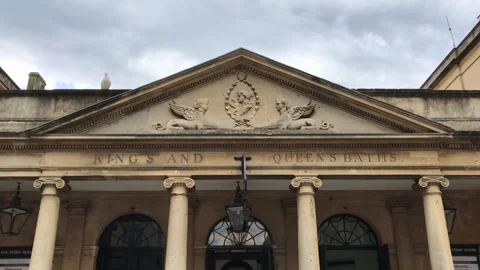 Roman Baths Close up in the City of Bath in England Stock Footage 136790973