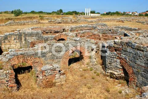 Roman baths ruins of conimbriga Stock Photos