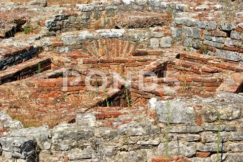 Roman baths ruins of conimbriga Stock Photos