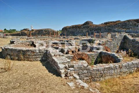 Roman baths ruins of conimbriga Stock Photos