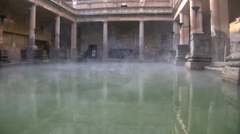 Roman baths11 england Stock Footage 667373