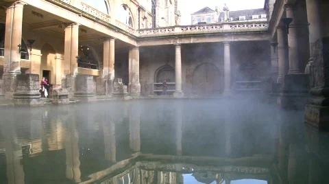 Roman baths15 england Stock Footage 667376
