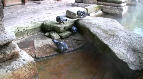 Roman baths20 england Stock Footage 667459