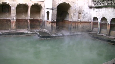 Roman baths22 england Stock Footage 667421