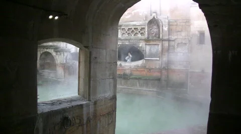 Roman baths4 england Stock Footage 667479