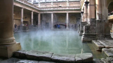 Roman baths6 england Stock Footage 667440