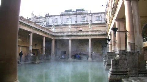 Roman baths7 england Stock Footage 667424