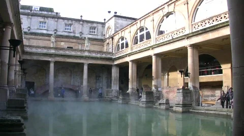 Roman baths8 england Stock Footage 667353