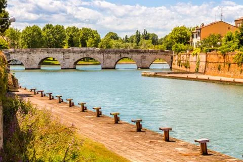 Roman Bridge of Augustus Stock Photos