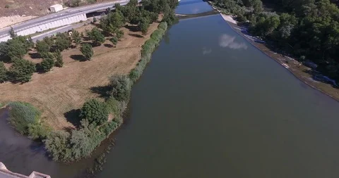 Roman Bridge - Ebro River - La Rioja - Spain 2 Stock Footage 94543902