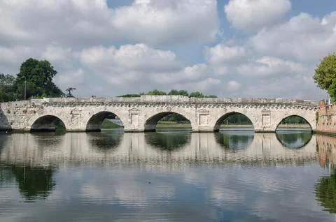 Roman bridge in Rimini Stock Photos