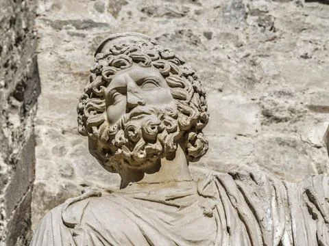 Roman bust beared Stock Photos