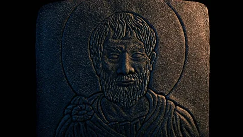 Roman Caesar Carving Tablet Is Lit Up Stock Footage 197470375