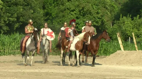 Roman camp 03 Stock Footage 32529601