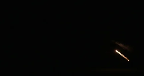 Roman Candle / Bottle rocket fireworks in slow motion in 4K Stock Footage