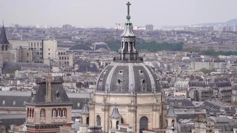 Roman Catholic Chapel of Sainte Ursule de la Sorbonne Overlooking Paris Stock Footage 257540550