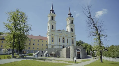 Roman Catholic Monastery - Frontal View, Static, 4K Stock Footage 86058834