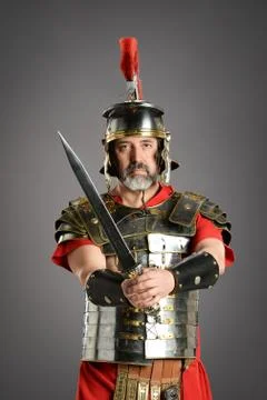 Roman Centurion With Sword Stock Photos