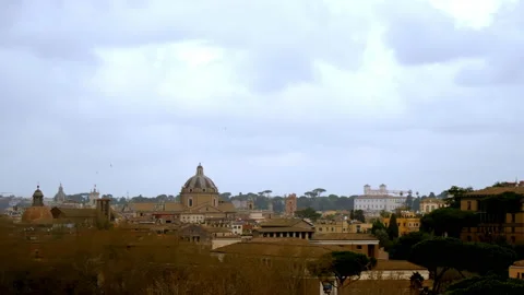 Roman city with its architectural monuments, antique and huge constructions Stock Footage 154870878