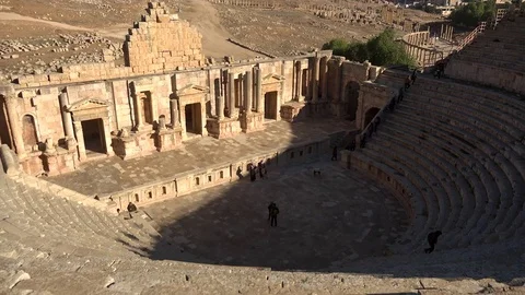 Roman coliseum in Jerash Stock Footage 83594734