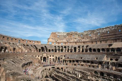 Roman Colosseum - Dramatic Interior View Stock Photos